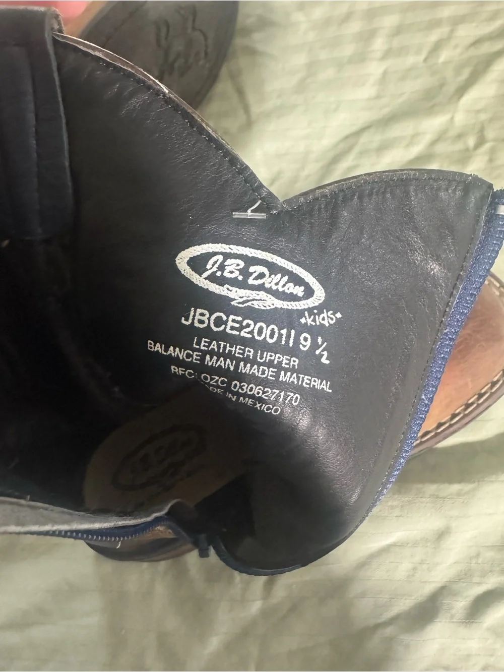 J.B. Dillon Brown and Navy Kids Western Boots